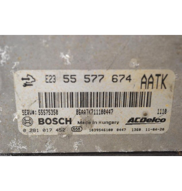 Εγκέφαλος Opel Astra 2009-2015 BOSCH 55577674 86AATK711100447 5575350 0281017452