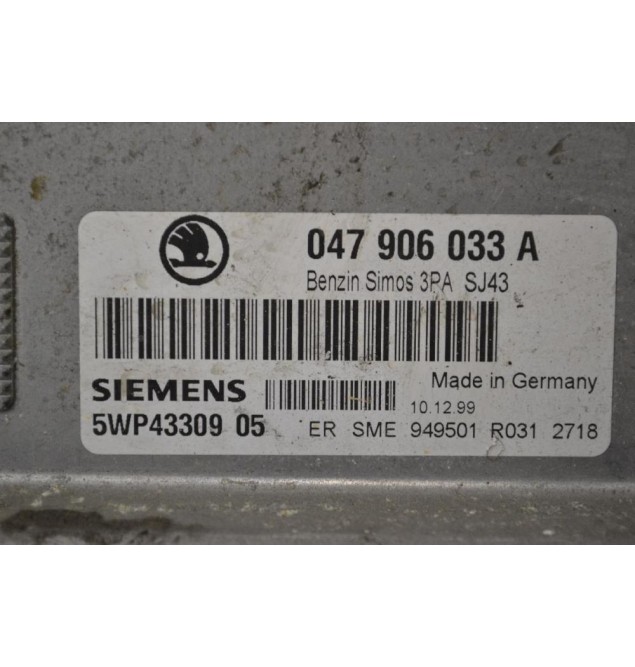 Εγκέφαλος Skoda Fabia 1999-2003 SIEMENS 047906033A 5WP4330905 3PA SJ43