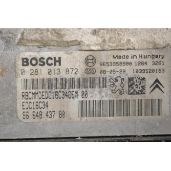 Εγκέφαλος Peugeot 307 2005-2009 BOSCH RBCMMDEDC16C34CEM00 EDC16C34 9664843780 0281013872