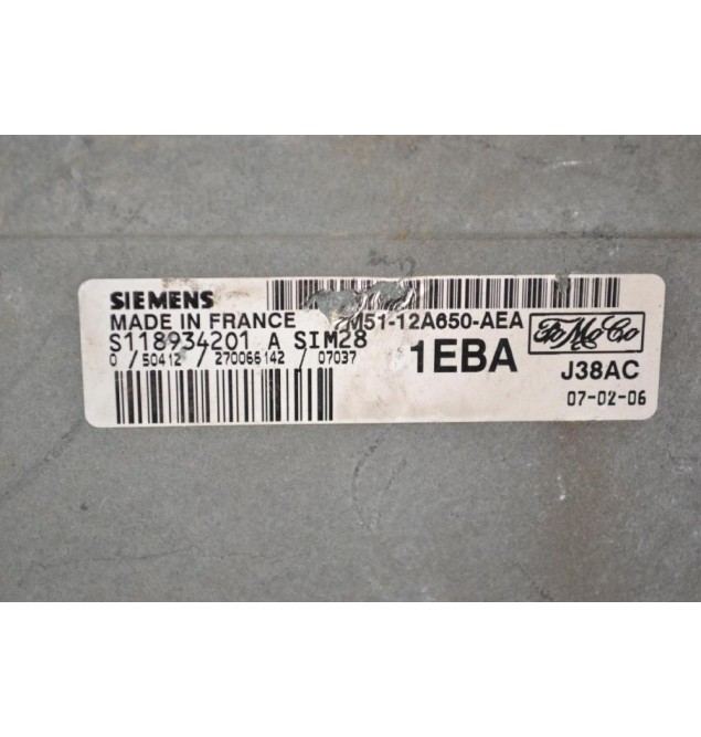 Εγκέφαλος Ford Focus 2004-2013 SIEMENS S118934201 7M5112A650AEA 1EBA J38AC
