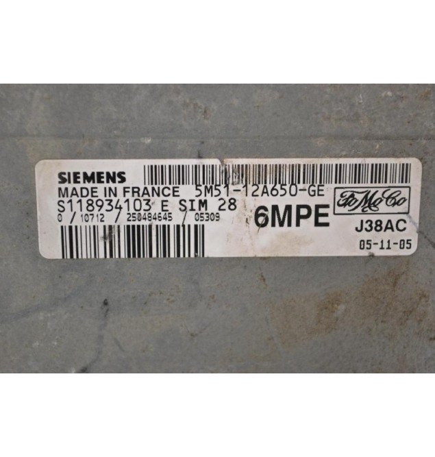 Εγκέφαλος Ford Focus 2004-2008 SIEMENS S118934103E 5M5112A650GE