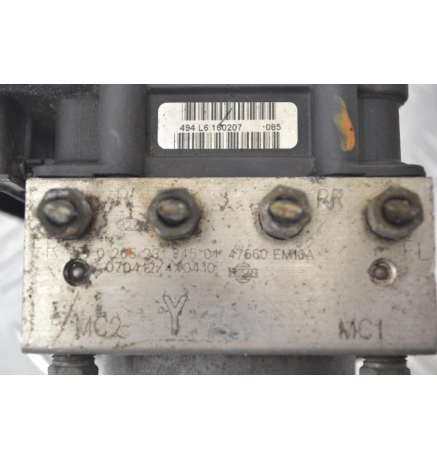 Μονάδα ABS Nissan Tiida 2007-2011 BOSCH 47660 EM10A 47660EM10A 0265231845 0265800580