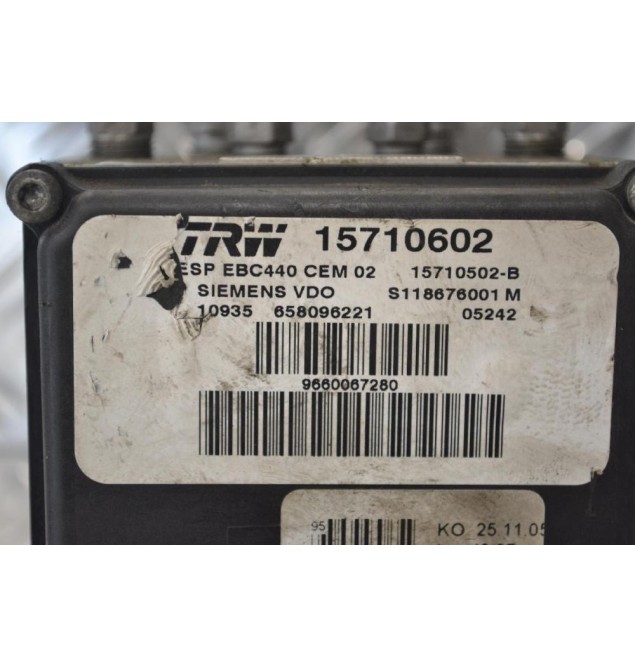 Μονάδα ABS Peugeot 407 2004-2011 SIEMENS 15710602 15710502-B S118676001M 05242 TRW
