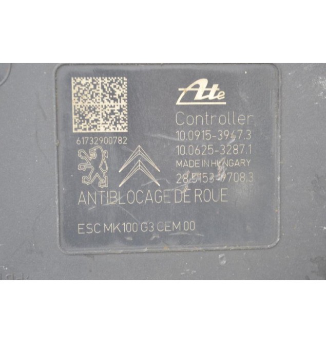 Μονάδα ABS Peugeot 208 2012-2021 ATE 9817031680 10.0220-0881.4 10.0915-3947.3 10.0625-3287.1 28.5153-9708.3