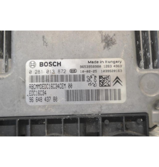 Εγκέφαλος Citroen Berlingo - Pegeuot Partner 1.6 HDI 9H03 2015-2018 0281013872 9664843780 1039S20163 9653958980