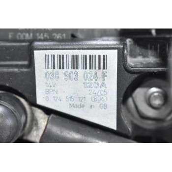 Δυναμό Audi TT A3 1.8T 20VT 1996-2006 120A 038903024F (1.9TDI AHF ASV AGR ATD) (Volkswagen Golf Bora Beetle Transporter / Seat leon Toledo Ibiza Cordoba / Skoda Octavia) AUQ AGU AUM ARZ AQA APP AWP