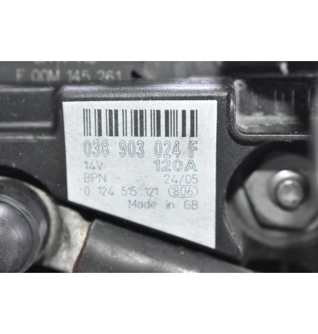 Δυναμό Audi TT A3 1.8T 20VT 1996-2006 120A 038903024F (1.9TDI AHF ASV AGR ATD) (Volkswagen Golf Bora Beetle Transporter / Seat leon Toledo Ibiza Cordoba / Skoda Octavia) AUQ AGU AUM ARZ AQA APP AWP