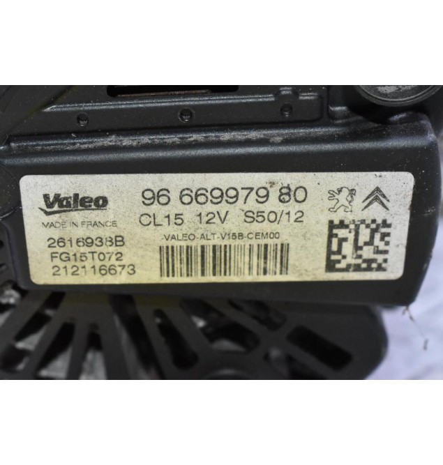 Δυναμό Peugeot 308 207 208 308 408 508 3008 5008 1.6 THP 5FT 5F02 2008-2015 VALEO 9666997980 (Citroen C5 C3 C4 DS5 DS4 Berlingo / Mini Cooper N14B16)