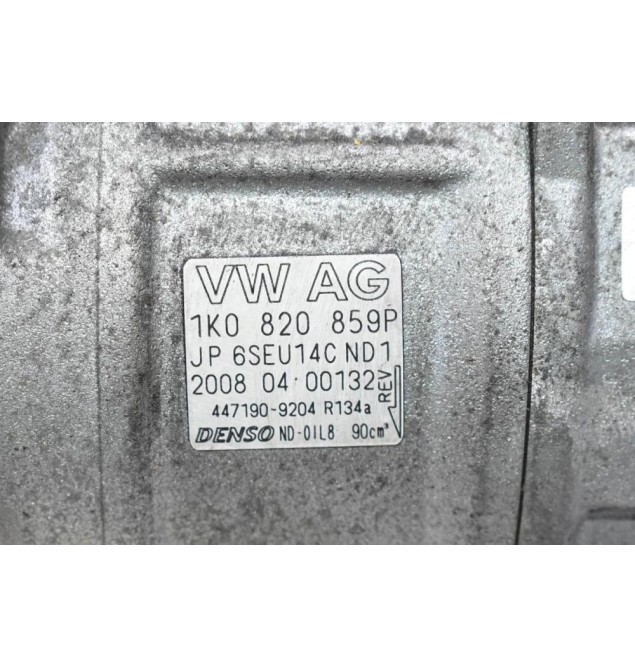 Κομπρεσέρ Aircondition A/C Volkswagen Golf Jetta Passat Eos Scirocco Tiguan Caddy Touran 1.4 1.8 2.0 TSI TFSI 2005-2012 1K0820859P 447190-9204 (Seat / Audi / Skoda) CAXA CAVE CTHA CBZB CBZA BZB CDAA