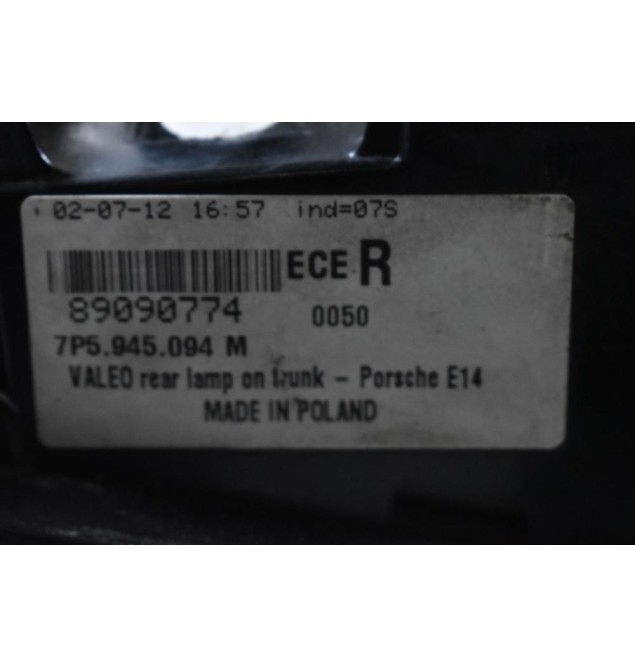 Φανάρι Πορτ Μπαγκάζ Αριστερό Porsche Cayenne 958 2010-2018 7P5945093M 89090773 (Γνήσιο) (Led)