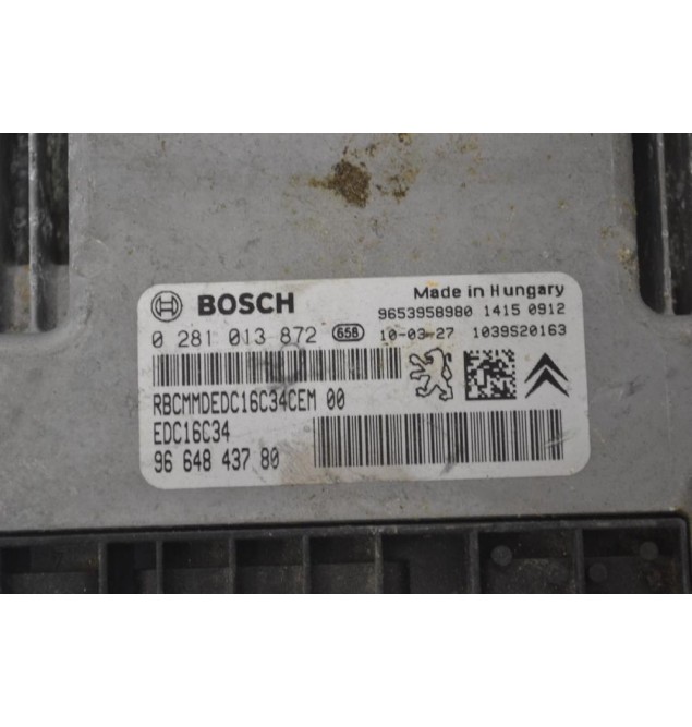 Εγκέφαλος Citroen Berlingo - Pegeuot Partner 1.6 HDI 9H03 2015-2018 0281013872 9664843780 1039S20163 9653958980