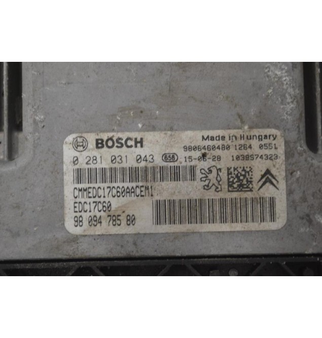 Εγκέφαλος Peugeot 2008 2015-2019 BOSCH 0281031043 9809478580 9806460480 1039S74323