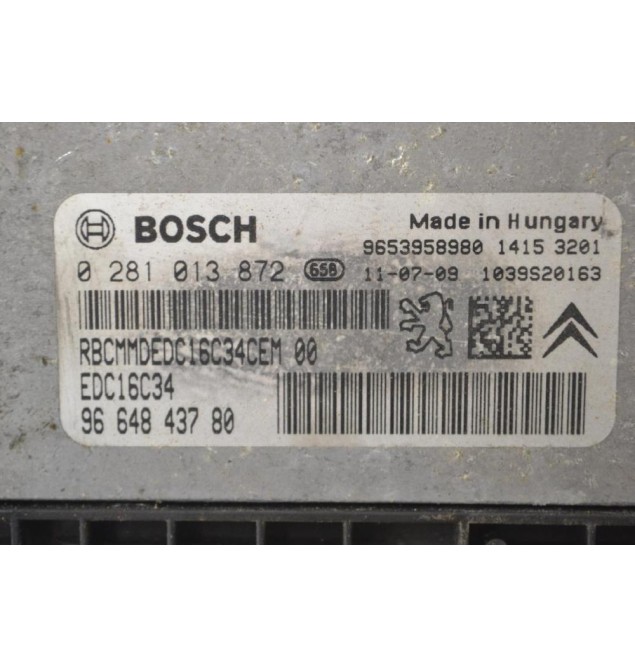 Εγκέφαλος Citroen Berlingo - Pegeuot Partner 1.6 HDI 9H03 2015-2018 0281013872 9664843780 1039S20163 9653958980