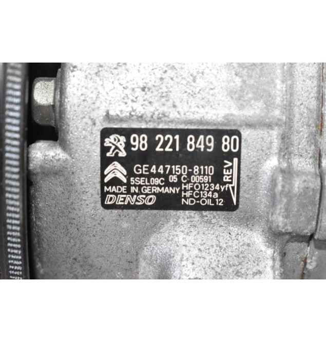 Κομπρεσέρ Aircondition A/C Peugeot 208 2008 308 3008 1.2 Turbo 2017-2021 9822184980 (Citroen C3 C4 Berlingo DS3 / Opel Combo Crossland) HN01 HM01 EB2 EB2DTS EB2DT EB2F HMP HMW HNY HNV HNW