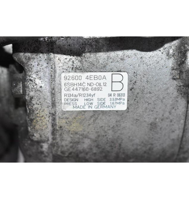 Κομπρεσέρ Aircondition Nissan Qashqai X-Trail Pulsar H5FE / R9M 2014-2021 92600-4EB0A GE447160-6892 (Renault Kadjar Koleos Megane Espace Talisman Scenic / Dacia)