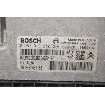 Εγκέφαλος Citroen Berlingo - Pegeuot Partner 1.6 HDI 9H03 2015-2018 0281013872 9664843780 1039S20163 9653958980