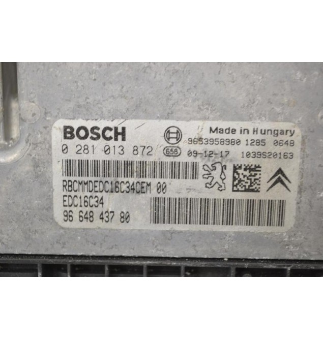 Εγκέφαλος Citroen Berlingo - Pegeuot Partner 1.6 HDI 9H03 2015-2018 0281013872 9664843780 1039S20163 9653958980