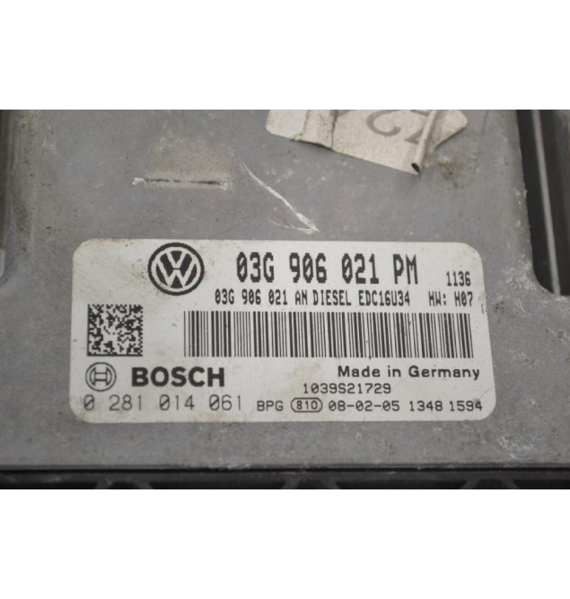 Εγκέφαλος Volkswagen Jetta / Golf 1.9 TDI 2002-2012 03G906021PM 0281014061 03G906021AN 1039S21729 (Seat Audi Skoda)
