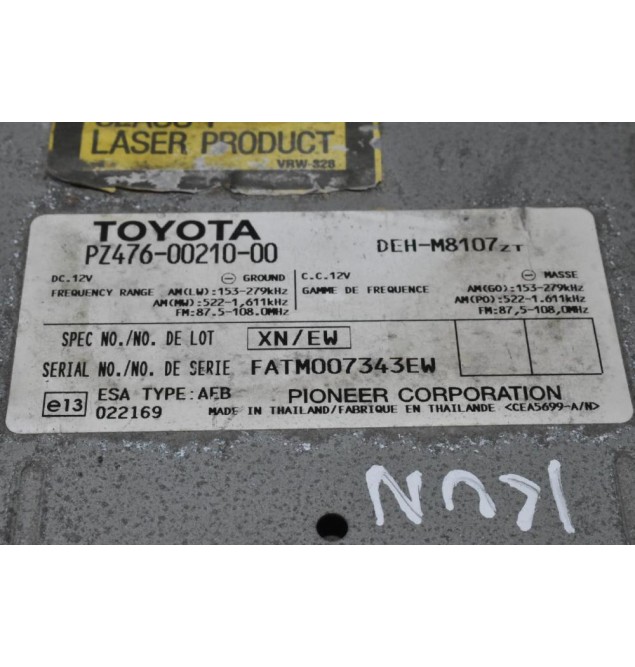 Ράδιο - CD Toyota Hilux KUN 2004-2012 PZ476-00210-00 (Γνήσιο)