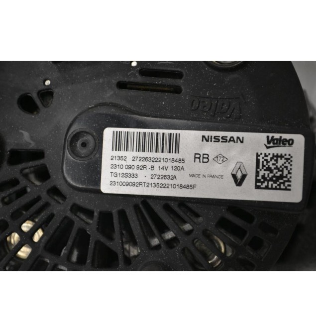 Δυναμό Dacia Sandero 2019-2025 VALEO 21352 2722632221018485 231009092R-B T12S333