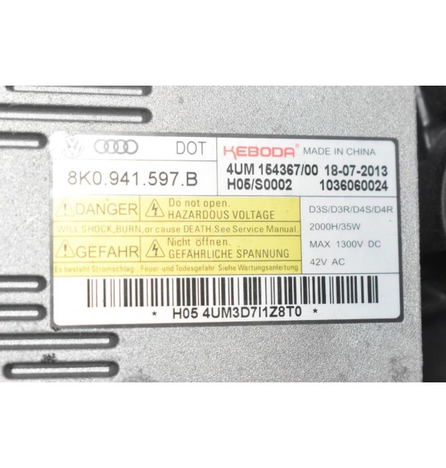 Φανάρι Εμπρός Δεξιά Audi A3 S3 RS3 2010-2025 8V0941006A 4G0907397P 8K0941597B (Γνήσιο) (XENON)