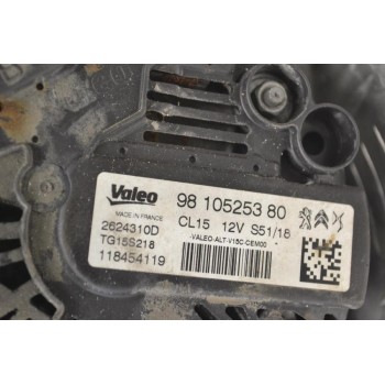 Δυναμό Peugeot 208 2015-2019 VALEO 9810525380 2624310D TG15S218