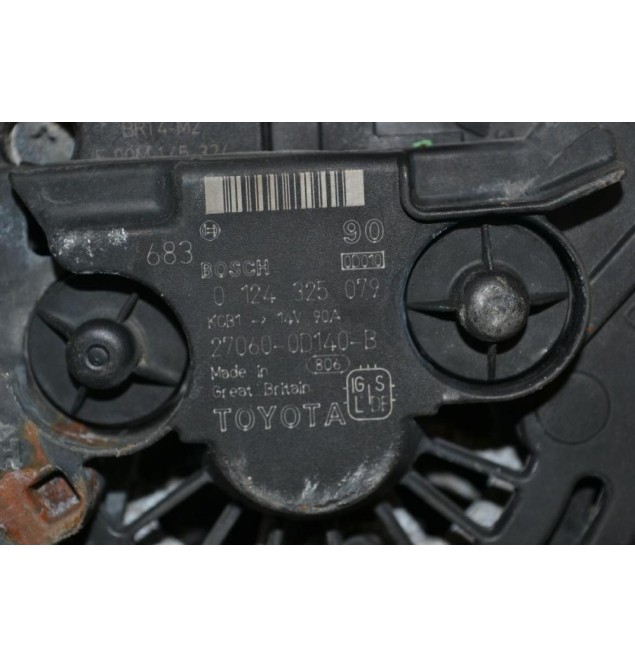 Δυναμό Toyota Avensis / Corolla 1.6 1.4 3ZZ 4ZZ 2001-2007 BOSCH 27060-0D140-B 0124325079 90A