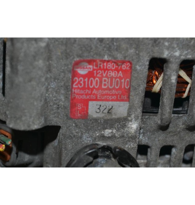 Δυναμό Nissan Almera N16 80A 12V QG15 2000-2005 23100-BU010 LR180-762 (Γνήσιο)