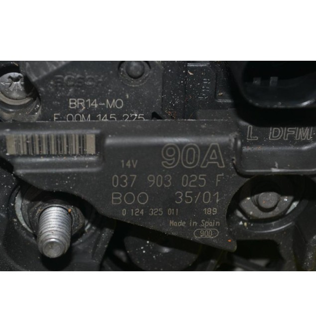 Δυναμό Volkswagen Golf / Bora / Beetle 1.4 1.6 90A 14V 1998-2005 (Γνήσιο) 037903025F 0124325011 (Skoda Fabia Octavia / Seat Ibiza Leon Toledo / Audi A2)