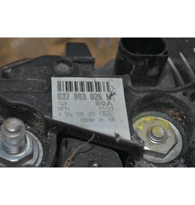 Δυναμό Volkswagen Golf / Caddy / Polo / Jetta / Fox 1.0 1.2 1.4 90A 14V 1998-2005 (Γνήσιο) 037903025M 0124325013 (Skoda Fabia / Seat Ibiza Cordoba Alhambra )