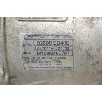 Κομπρεσέρ Aircondition Nissan Navara D40 2.5cc YD25 2005-2010 92600-EB40E