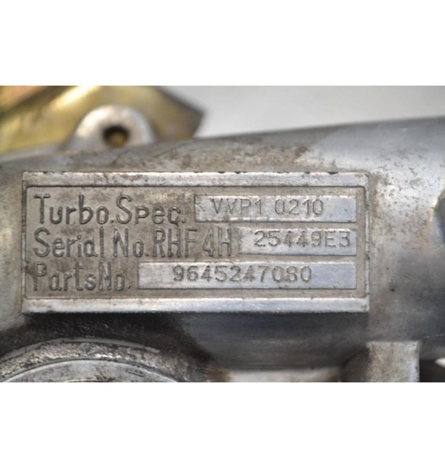 Turbo/Τουρμπίνα Peugeot 307 Αρ.Κινητήρα RHY 2002-2008 9645247080