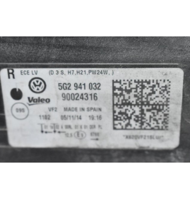Φανάρι Εμπρός Αριστερά Volkswagen Golf 7 2012-2018 5G2941031 90024315 8K0941597E (Xenon) (Γνήσια)