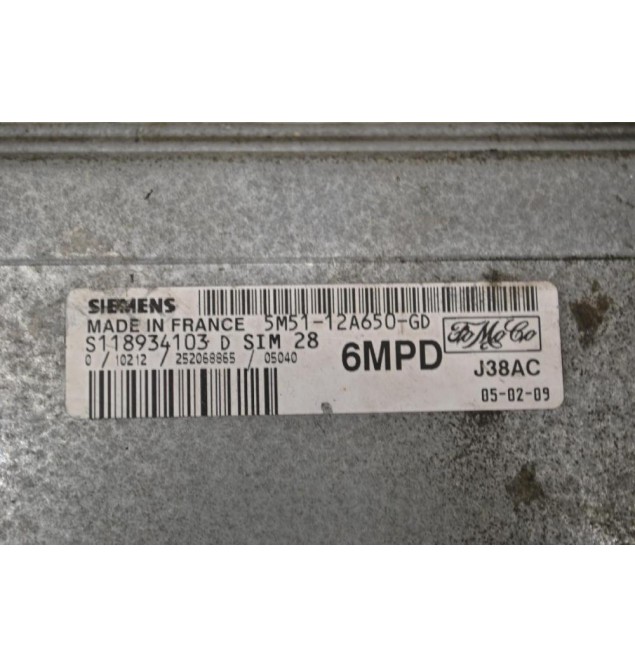 Εγκέφαλος Ford Focus 2003-2012 SIEMENS S118934103D SIM28 5M51-12A650-GD