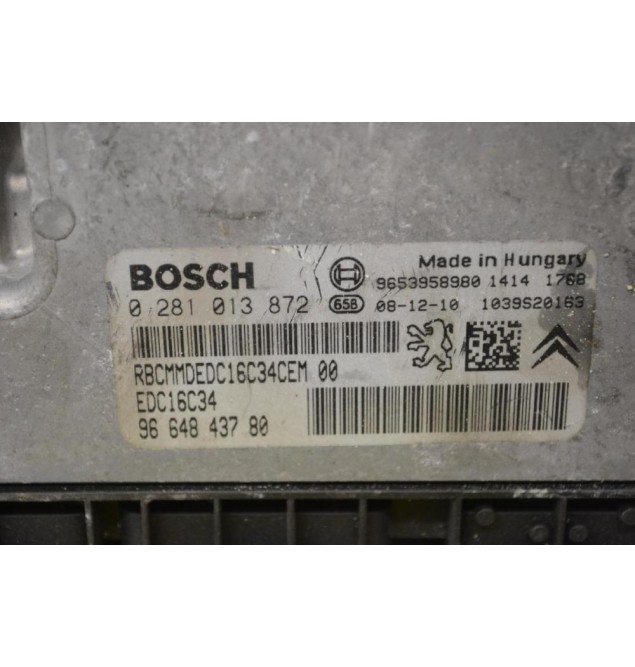 Εγκέφαλος Citroen Berlingo - Pegeuot Partner 1.6 HDI 9H03 2015-2018 0281013872 9664843780 1039S20163 9653958980