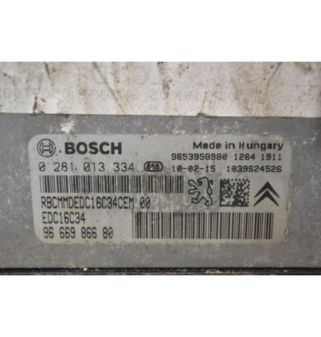 Εγκέφαλος Peugeot 3008 / 5008 HDI 2005-2020 BOSCH 9653958980 0281013334 9666986680 1039S24526 EDC16C34 (Citroen C4 / Berlingo)