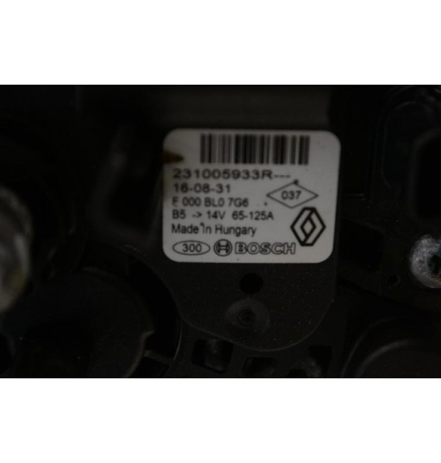 Δυναμός Dacia Duster / Lodgy 1.5 K9K 2010-2022 231005933R (Renault) 14v 65-125A (Γνήσιο)