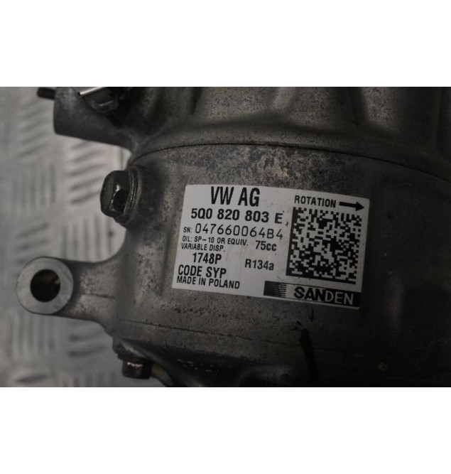 Κομπρεσέρ Aircondition - A/C Volkswagen Polo 1.2 TSI CJZ 2012-2020 5Q0820803E (Diesel TDI) (Passat Golf Caddy Tiguan) (Skoda Kodiaq - Octavia ) (Seat Ibiza) (Audi A1 - A3)