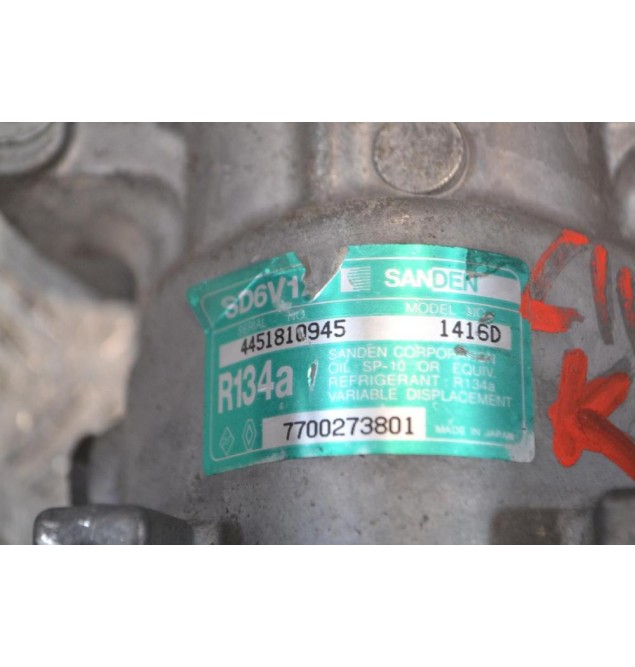 Κομπρεσέρ Aircondition - A/C Renault Clio Αρ.Κινητήρα K4J 2005-2012 7700273801 1416D SD6V12