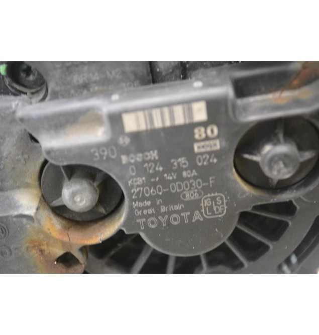Δυναμός Toyota Corolla 1.4cc VVTi 4ZZ 80A 2001-2006 27060-0D030F / 0124315024 (Γνήσιος)