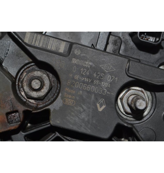 Δυναμό Renault Clio III Diesel Αρ.Κινητήρα K9K766 2005-2012 8200660033 0124425071