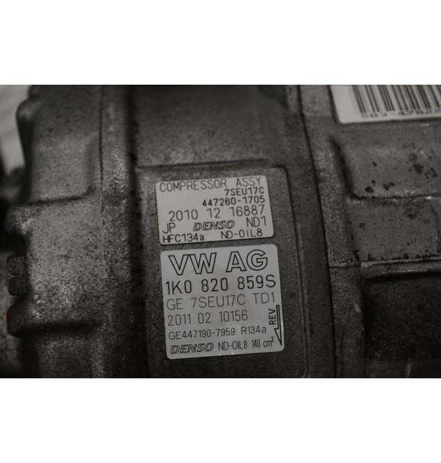 Κομπρεσέρ Aircondition A/C Volkswagen Golf Passat Jetta Touran Eos Scirocco Tiguan TSI TFSI TDI 2003-2015 1K0820859S (Seat Leon Toledo Ibiza Alhambra / Skoda  Fabia octavia SuperB Yeti Roomster)
