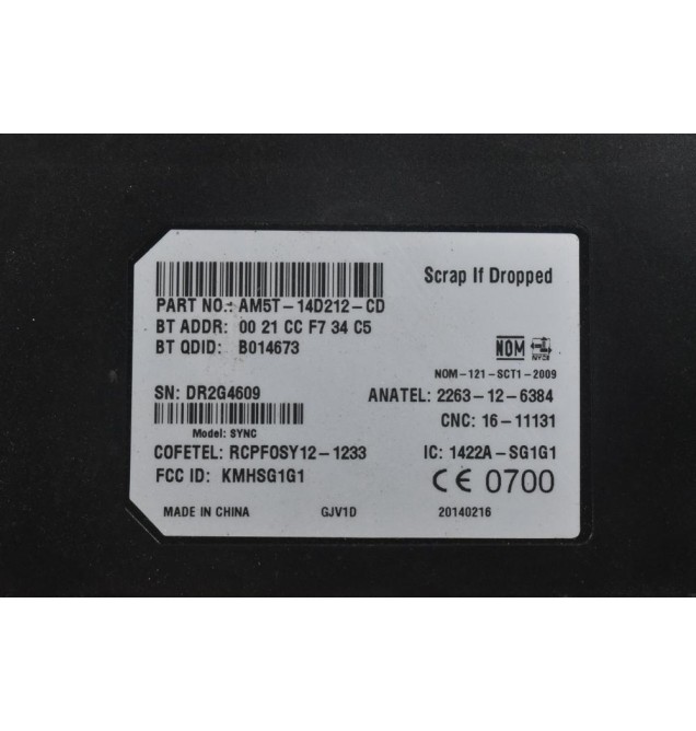 Πλάκέτα Bluetooth Ford Transit Connect / Focus / C-Max / Fiesta 2014-2020 AM5T-14D212-CD