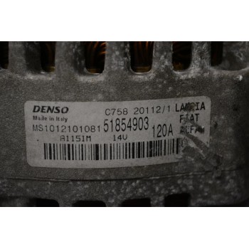 Δυναμό Alfa Romeo Mito / Giulietta 1.4 Turbo MultiAir 120A 955A7000 2009-2014 MS1012101081 51854903 (Fiat Doblo Tipo 500 Bravo Grande Punto / Lancia Delta)