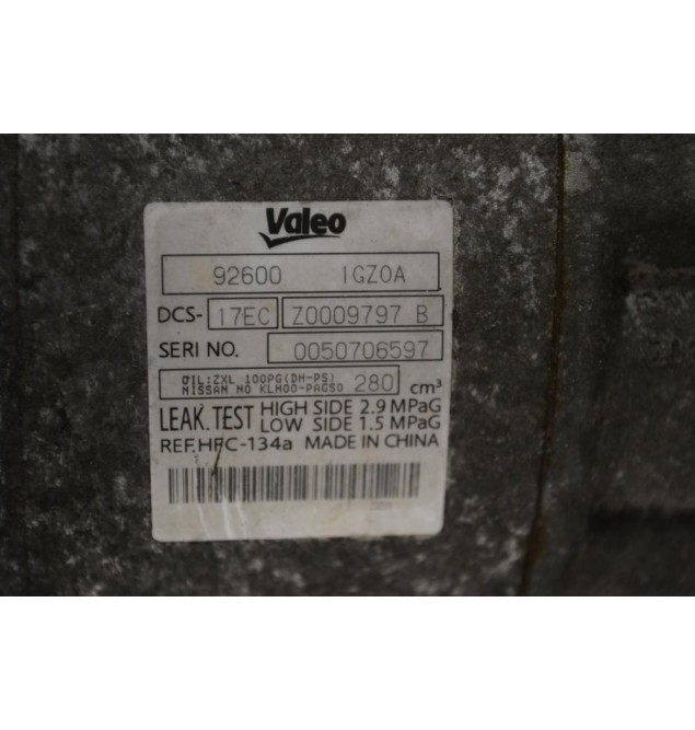 Κομπρεσέρ Aircondition - A/C Nissan Qashqai 2.0 MR20 2007-2012  Z0009797B 926001GZ0A
