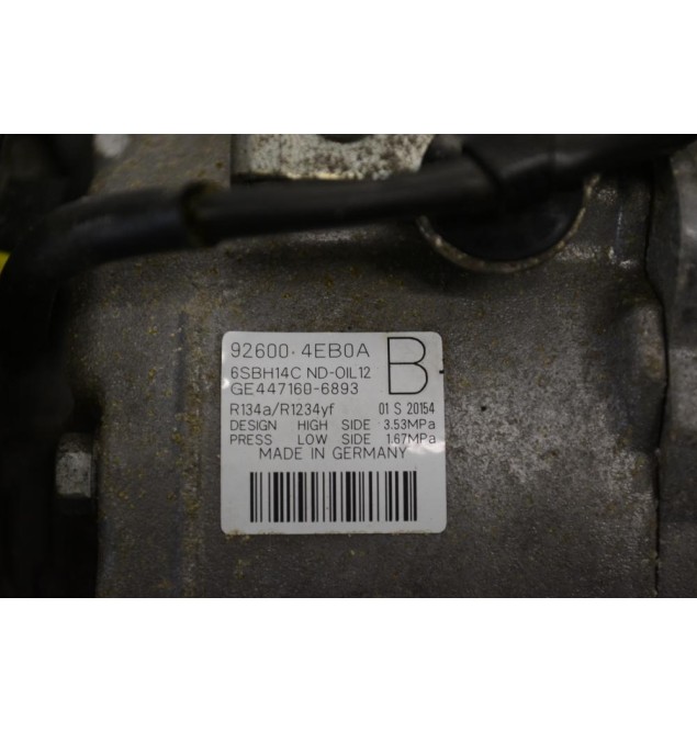 Κομπρεσέρ Aircondition Nissan Qashqai X-Trail Pulsar H5FE / R9M 2014-2021 92600-4EB0A GE447160-6893 (Renault Kadjar Koleos Megane Espace Talisman Scenic / Dacia)