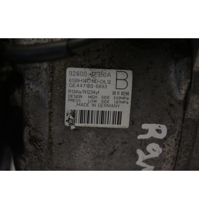 Κομπρεσέρ Aircondition Nissan Qashqai X-Trail Pulsar H5FE / R9M 2014-2021 92600-4EB0A GE447160-6893 (Renault Kadjar Koleos Megane Espace Talisman Scenic / Dacia)
