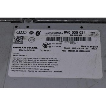 Κεντρική Μονάδα Συστήματος Πλοήγησης GPS Audi A3 2012-2020 8V0035034 (MMI / MIB) (Central Computer) (Γνήσιο)