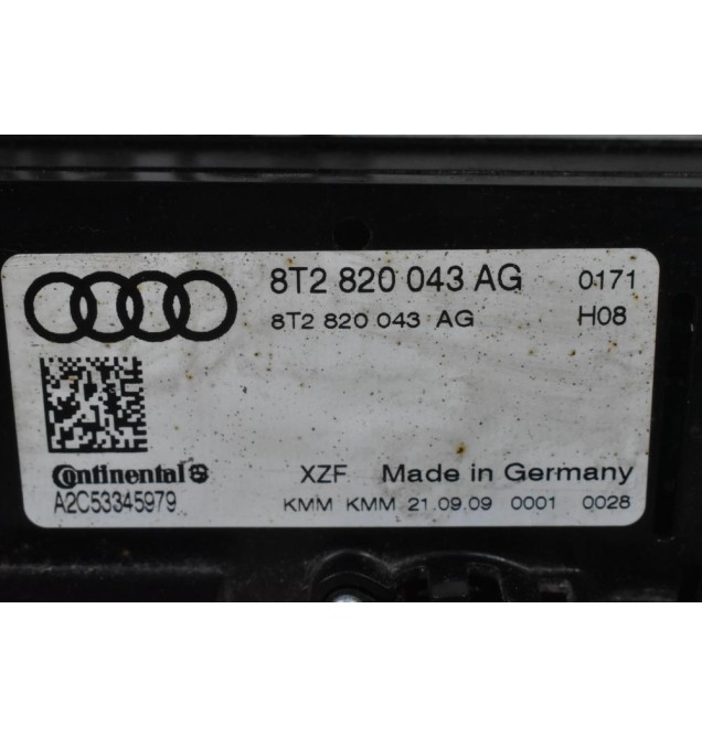 Χειριστήριο Κλιματισμού Audi A5 A4 S4 S5 Q5 2007-2016 8T2820043AG A2C53345979 (Γνήσιο) (Αριστεροτίμονο RHD)