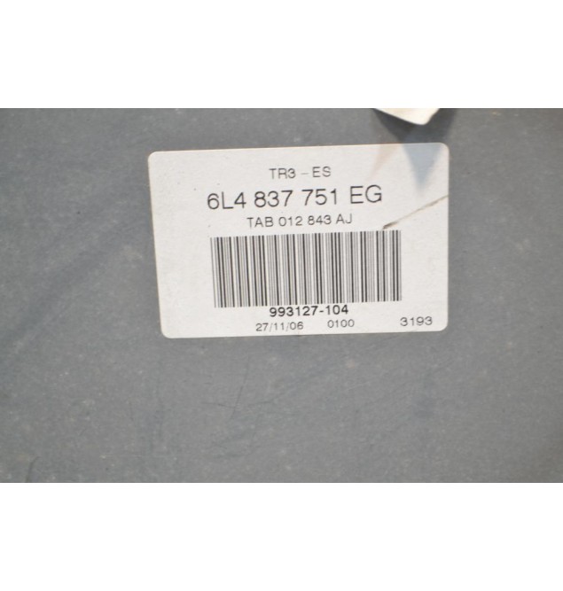 Γρύλλος - Μηχανισμός Παραθύρου Εμπρός Αριστερά 5Θυρο Seat Ibiza 2001-2008 6L4837751EG